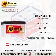 BANNER RUNNING BULL EFB LN3 | DIN75L | 57511 AUTOMOTIVE CAR BATTERY