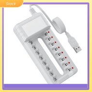 【ELECT】Rechargeable Battery Charger USB 4/6/8 Slots Fast Charging for AAA/AA Battery