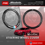 [𝐒𝐓𝐄𝐄𝐑𝐈𝐍𝐆 𝐖𝐇𝐄𝐄𝐋 𝐂𝐎𝐕𝐄𝐑] Honda CIVIC FC FD FE Carbon Fiber Leather Car Accessories 2023 2024 GN2 GM6 2