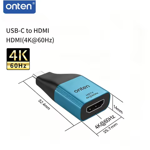 ONTEN 4K HD Type C to HDMI Adapter Aluminum Alloy Shell Video Converter High Speed Connector for Typ