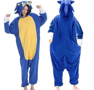 BAJU ONESIE KOSTUM SUPER SONIC THE HEDGEHOG LANDAK BIRU PIYAMA KIGURUM