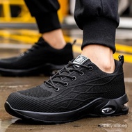 New Black Air Cushion Men Work Shoes Anti-puncture Safety Shoes Men Indestructible Footwear Light Wo