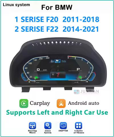 For BMW LCD Digital instrument Cluster 1 Series F20 F22 2011-2018 Wireless CarPlay and Android Andro