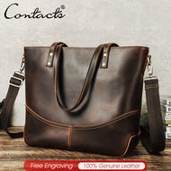CONTACTS Genuine Leather Shoulder Bags for Women  Handbag Tote Crossbody Bag Women Handbag Women Bag