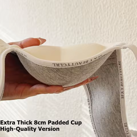 8cm Push Up Bra for Small Breasts Wireless Padded Lingerie Comfortable Thickened Underwear for Women