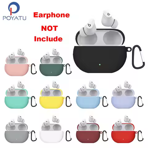POYATU Silicone Case For Beats Studio Buds Protective Skin Accessories Cases Washable Dust-proof Cov
