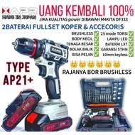 MAKTEC CORDLESS bor baterai GARANSI 3THN yg redy APR JAPAN AP21+ bor cordless drill 10mm tanpa kabel