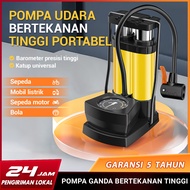 [COD[ Pompa Kaki 2 tabung Pompa Injak Portable Foot Pump Pompa Angin Ban Sepeda Motor Bola Basket Fu