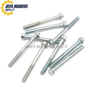 MESIN 10 - 100 PCS Engine Block Bolts 6x60 Key 8 White Flange M6X60Bolt Thread 10 Fine Threads