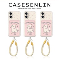 MERAH Pink Kitten Card Holder Soft Case HP IPhone X 11 13 XR XS 12 14 15 16 PRO MAX 7 8 7+ 8+ PLUS S