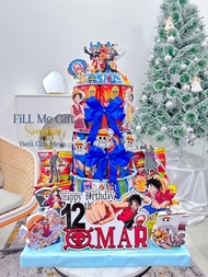 One Piece - Snack Tower  / Ulang Tahun Kue Snack Tingkat Birthday Gift