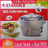 STARGOLD SG 1361 Electric Rice Cooker with Stainless Steel Inner Pot Makes Soups,