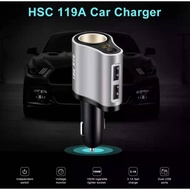 HSC-119A 100W 3.1A Dual USB Car Charger Mini Car Charger USB Cigarette Lighter Socket Splitter 12V-2