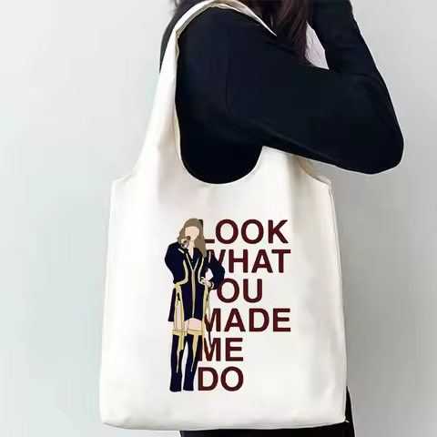 Guitar Canvas Tote Bag Large Capacity Multi-purpose Shoulder Bags Travel Storage Handbag Reusable Sh