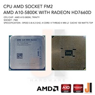 CPU AMD A10-5800K 4 Core/ 4 Thread 3.8-4.2 Ghz 4 MB L2 Cache 100 Watts TDP No Fan Socket FM2 (สินค้า