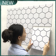 3D Effect Hexagon Pattern Self Adhesive Wallpaper Water Resistant Wall Sticker Kitchen Wall Tile Cafe/Kopitiam Wallpaper