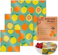 Lemon Beeswax Wraps for Food, Eco-Friendly Beeswax Food Wraps Reusable Beeswax Paper Food Wrap,for Camping, Outings, Outdoor Adventures