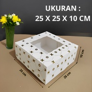 (10 Pcs) Packaging Window White Box Kotak kek Hampers Cake Kuih Bread Cookies 25 cm x 25 cm x 10 cm 