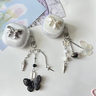 ins fashion Case Baseus WM01 / WM02 transparent cover with keychain bluetooth Earphone Protect Cover