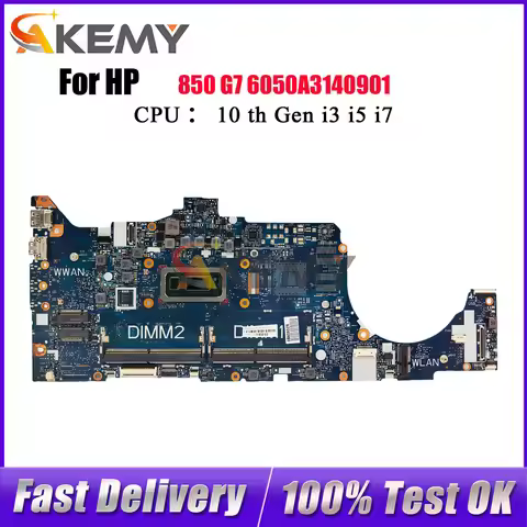6050A3140901 For HP EliteBook 850 G7 Laptop Motherboard M05248-601 M05246-601 With i5 i7 10th Gen CP