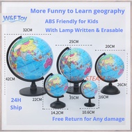 Free Gift 🌍 W&F Edu-Globe World 10-32CM Globe Earth with Light Friendly for Kids Untuk Sekolah Rumah