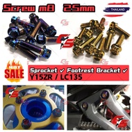 Y15ZR Y15 LC135 ( M8 25MM SKRU ) FOOTREST BRACKET SCREW & SPROCKET SCREW TITANIUM BLUE GOLD THAILAND