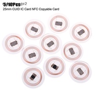 [rangevoyage2] 5/10pcs CUID NFC Tag 25mm Rewritable Transparent Coin Card NFC Label For Proximity Ke
