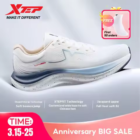 Xtep QINGYUN LITE Men's Professional Running Shoes 2025 Spring Wear-Resistant Cushioning Lightweight