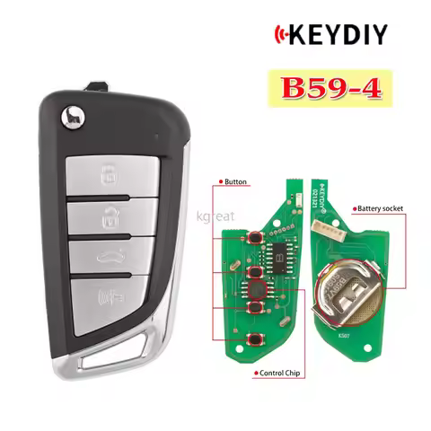 1/5Pcs KEYDIY KD B59 Universal Car Remote Key KD B59-4 4 Buttons Car Key Used with KD900/KD MINI/KD