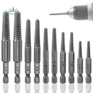 Screw Extractor Set,10 Pcs Screw Extractor,1/4inch Hex Shank Broken Screw Extractor,Screw Remover & 