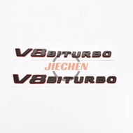 premium-3D ABS Chrome Red Black Logo Emblem Car Fender Side Badge Decal for V8 BITURBO C63S C63 E63 