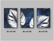 HIASAN DINDING BUNGA BESAR 3D ISET 3 PANEL UKURAN TERPASANG 100X45CM HIASAN DINDING JUMBO BUNGA MAWA