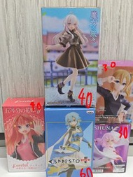 FuRyu Trio‑Try‑iT 伊蕾娜(魔女之旅)，Banpresto Kyunties 早坂愛（輝夜大小姐)，Taito Coreful 中野五月 制服ver.(五等分的花嫁)，Banprest