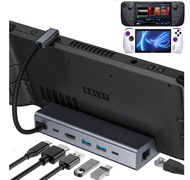 ROG Ally/Steam Deck OLED Dock, 6-in-1 Hub Docking Station for ASUS ROG Alloy with 4K@60Hz HDMI, Giga