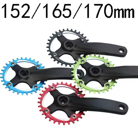 152 165 170 Bicycle Crank Arm MTB Bike Square Hole Crankset 30T 32T 34T 36T 38T Narrow Wide Single S