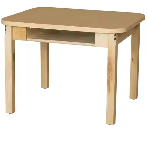 24W x 18D Deluxe Hardwood Art Table for Kids and Classroom, Natural Finish, 26 Legs
