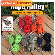 4M Reflective Paracord Rope Pulley Adjuster – Outdoor Tent Tensioner Buckle Camping Regulator