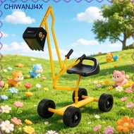 [chiwanji4x] Sit in Digger Toy Yellow Metal Frame Manual Digger Toy Small without Wheels