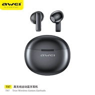 Awei T87 TWS Mini Wireless Semi Earphone Bluetooth 5.3 ENC Noise Canceling Earbuds 30H Playtime Dual