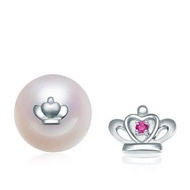 周大福 - 18K/750白色黃金淡水養殖珍珠耳環