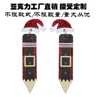 European American Christmas Series Acrylic Earrings Funny Funny Cucumber Earrings Cute Jewelry