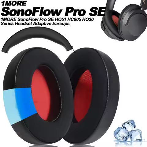 Earpads For 1MORE SonoFlow Pro SE HQ51 HC905 HQ30 Wireless Bluetooth Protein leather Memory foam Ear