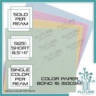 Colored Bond 16 Colored Paper 1 Ream 500 Sheets Short Bond Paper Letter Size Pastel Colors Green Blu