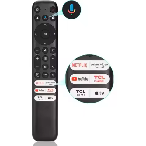 RC813 Voice Remote Control for TCL Google TV QM8/QM7/S5/S4/S3/Q7/Q6/Q5 UHD HDR LED QLED QD-Mini LED 