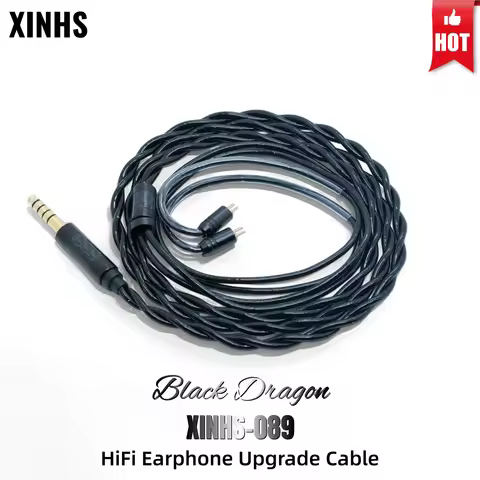 XINHS 089 Black Dragon 5 Elements HiFi Headphone Upgrade Cable 0.78mm 2PIN 4.4/3.5 Balanced Cable fo