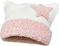 Cat Beanie Y2k Beanie Star Patch Crochet Knitted Hat Grunge Acubi Y2k Accessories Kawaii Cutecore Ko