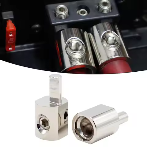 1 Pair 6061 Aluminum Car Audio Power Terminal Blocks Input Wire Reducer 1-4AWG Power Ground Wire Ter