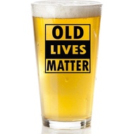Old Lives Matter Beer Glass – Funny Gifts for Men, Dad, Husband or Grandpa – Gag Retirement Gift, Bi