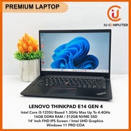 LENOVO THINKPAD E14 GEN4 INTEL CORE I5-1235U 16GB RAM 512GB NVME SSD USED LAPTOP REFURBISHED NOTEBOO