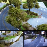 [現貨] 1∶64 場景 日本の山路 駐車場 🈶燈 細節滿滿 微縮場景模型